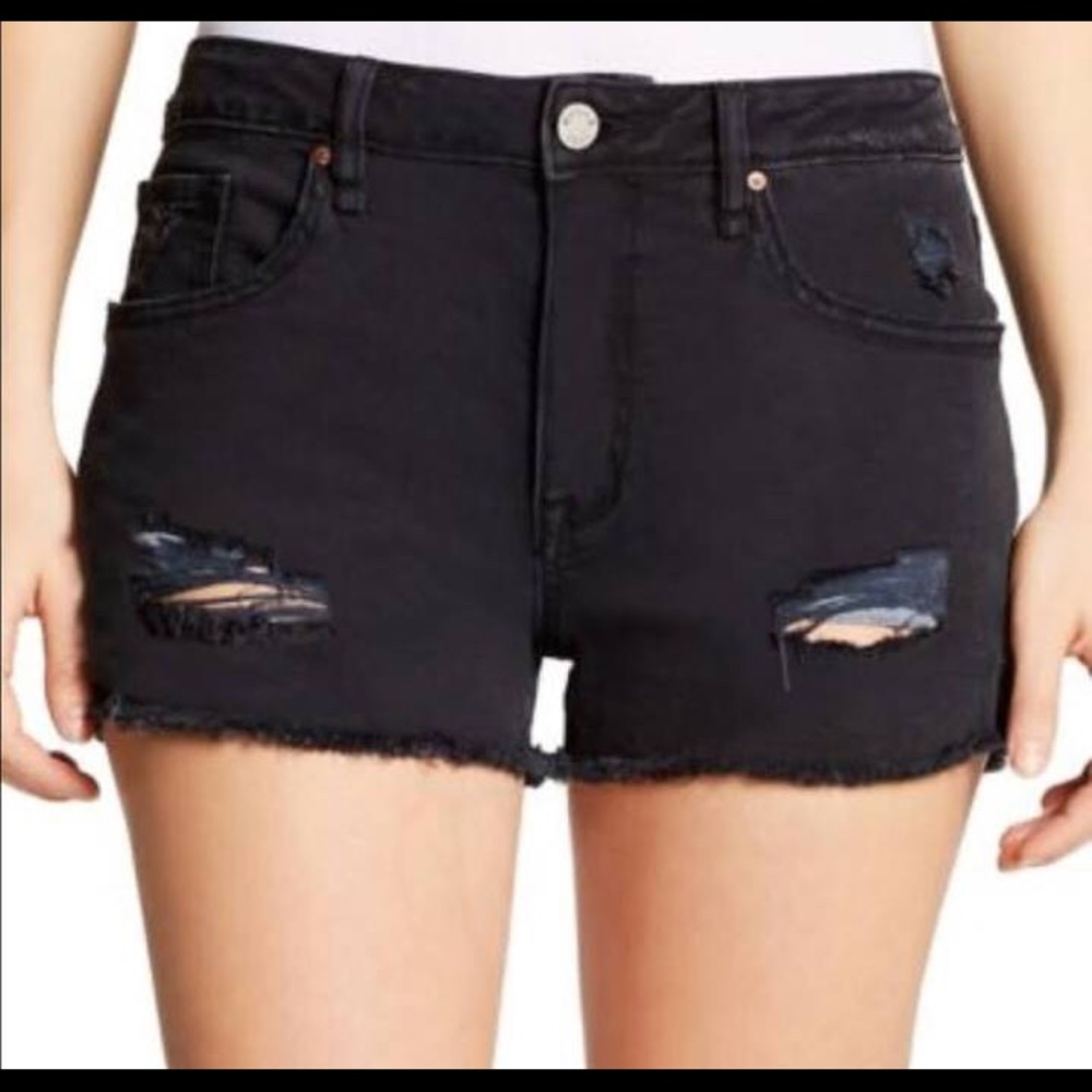 New NWT William Rast black jean shorts frayed 26